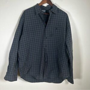 Polo Ralph Lauren Blue and Green Plaid Button-Up Shirt